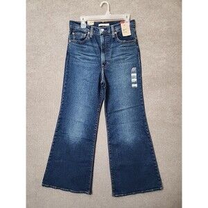 Levis Ribcage Bell High-Rise Flare-Leg Jeans Womens 31 Blue Medium Wash NEW
